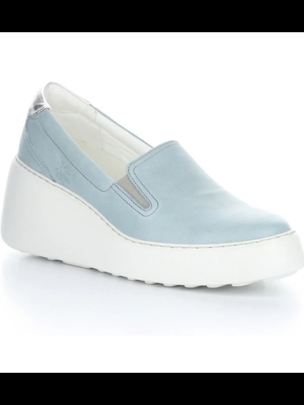 Fly London Light Blue Slip-On Shoes with Metallic Accents. Size 9/9,5.